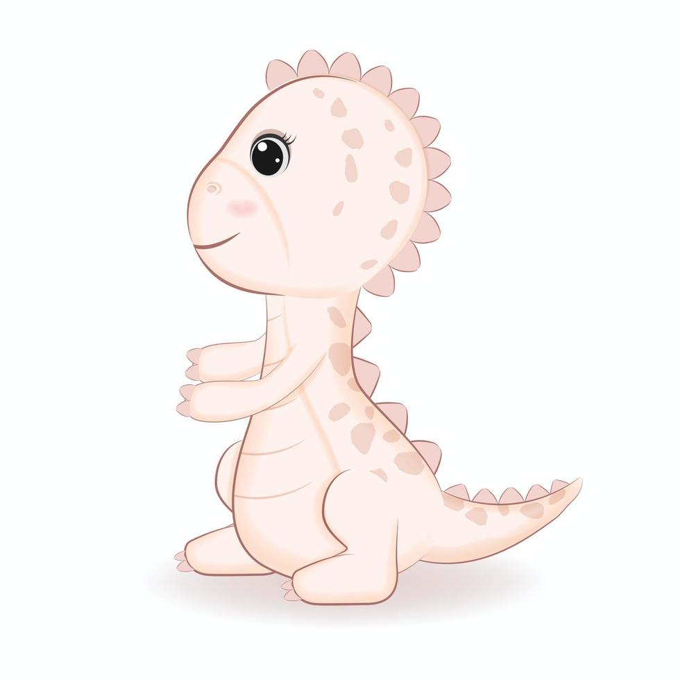 schattig weinig dinosaurus tekenfilm illustratie vector