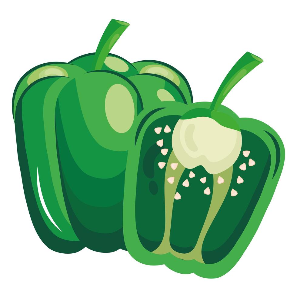 verse groente greenpepper gezonde voeding pictogram vector