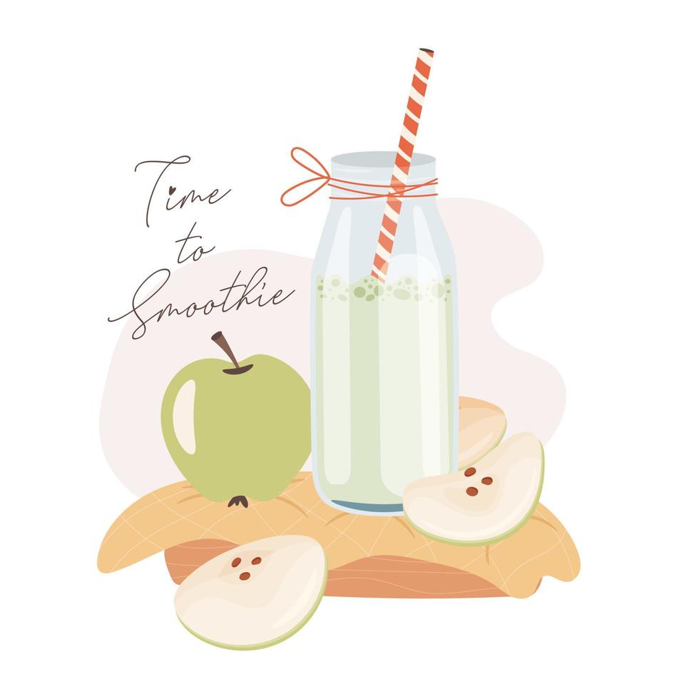 tijd naar smoothie. gezond voedsel eetpatroon. vector illustratie