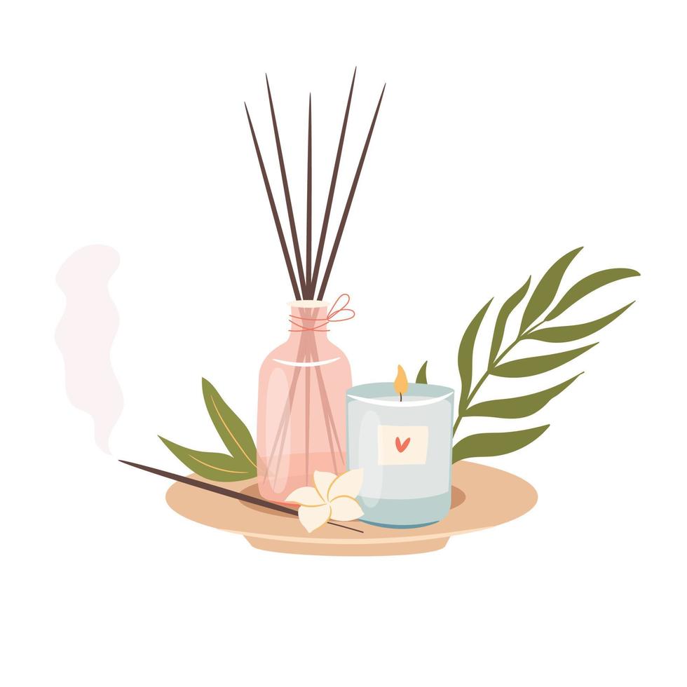 aroma therapie, ontspanning concept, vector illustratie