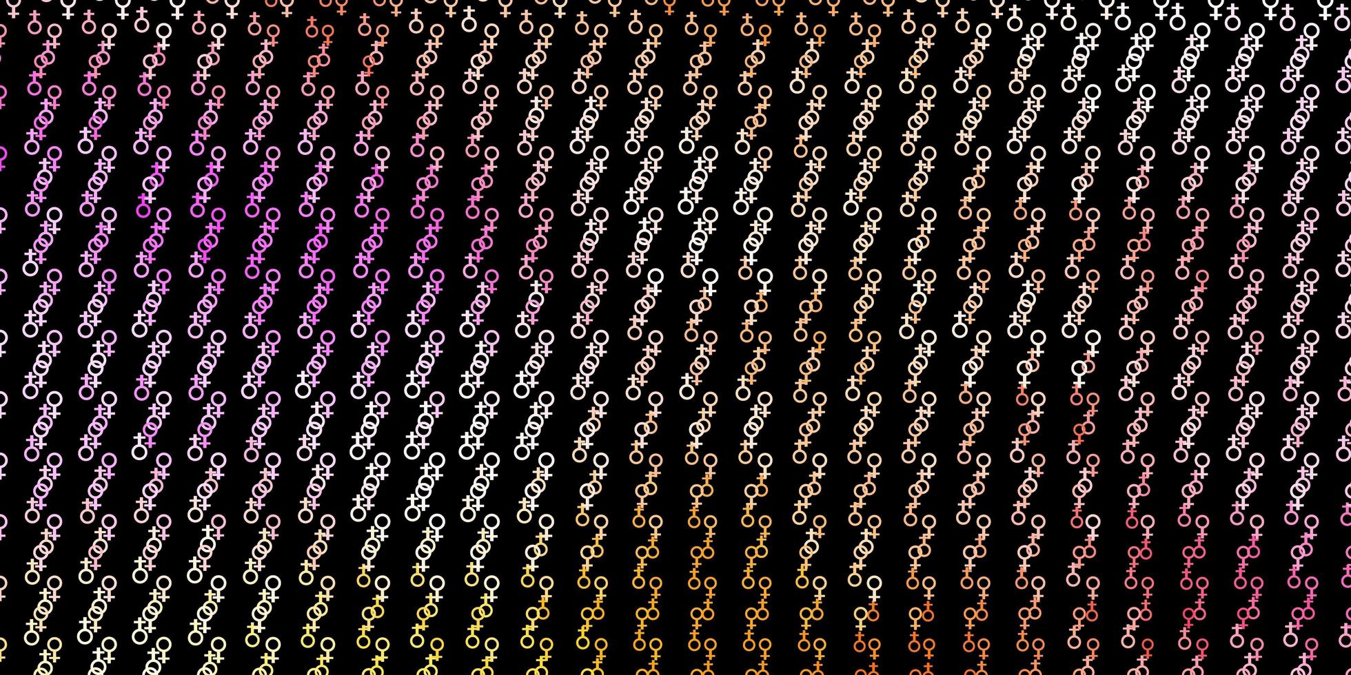 donkerroze, gele vectorachtergrond met occulte symbolen. vector