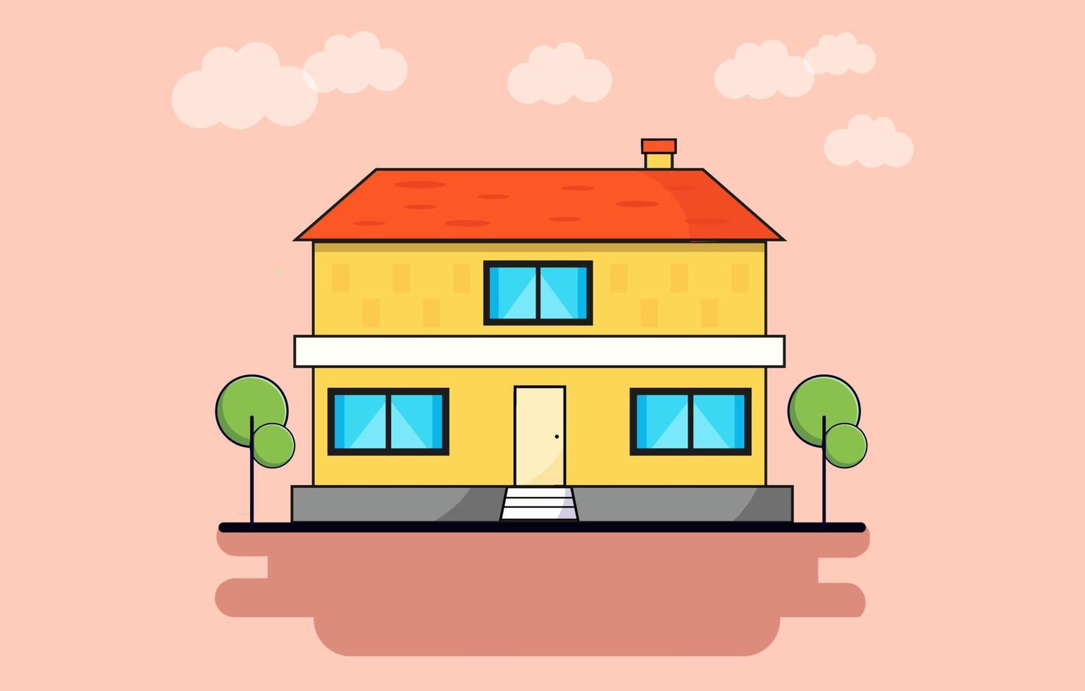 kleurrijk huis vector illustratie vrij, huis grafisch vector illustratie, vlak huis ontwerp vector, tekenfilm huis geïsoleerd vector