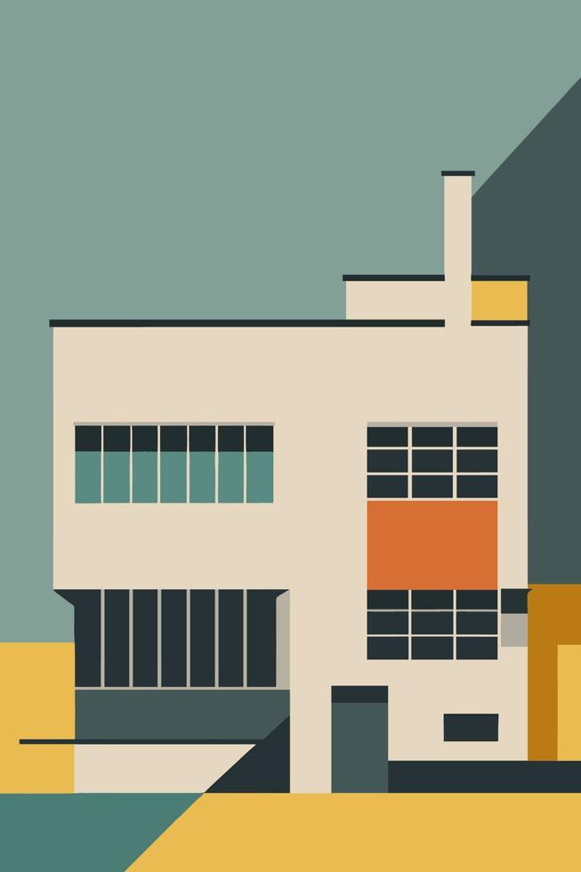 illustratie van een fabriek gebouw in een vlak stijl Aan een groen achtergrond vector