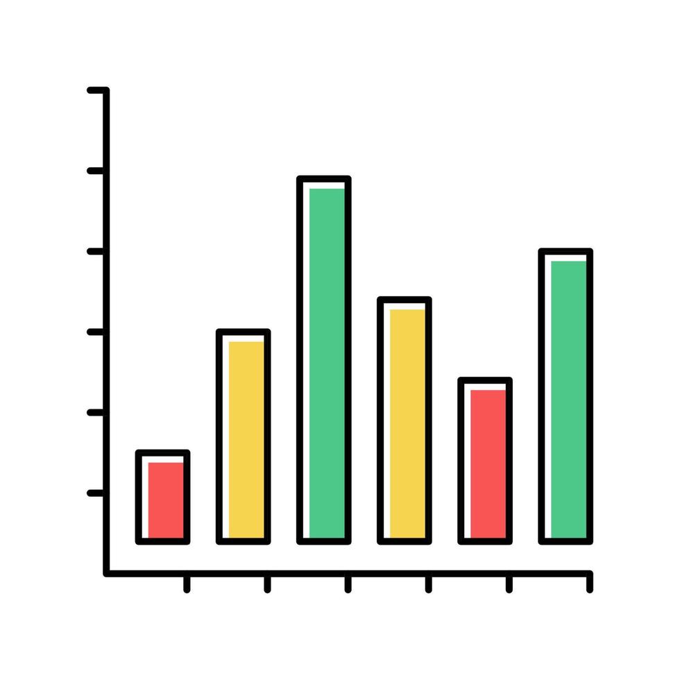 staafdiagram kleur pictogram vectorillustratie vector