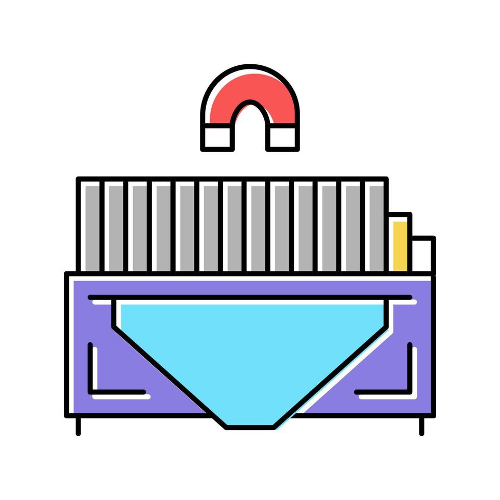 sorteren metalen vuilnis machine kleur pictogram vectorillustratie vector