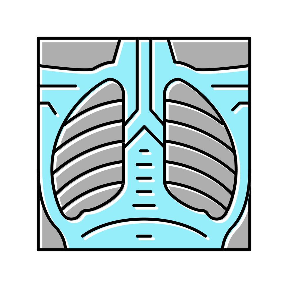 longen röntgenstraal kleur icoon vector illustratie