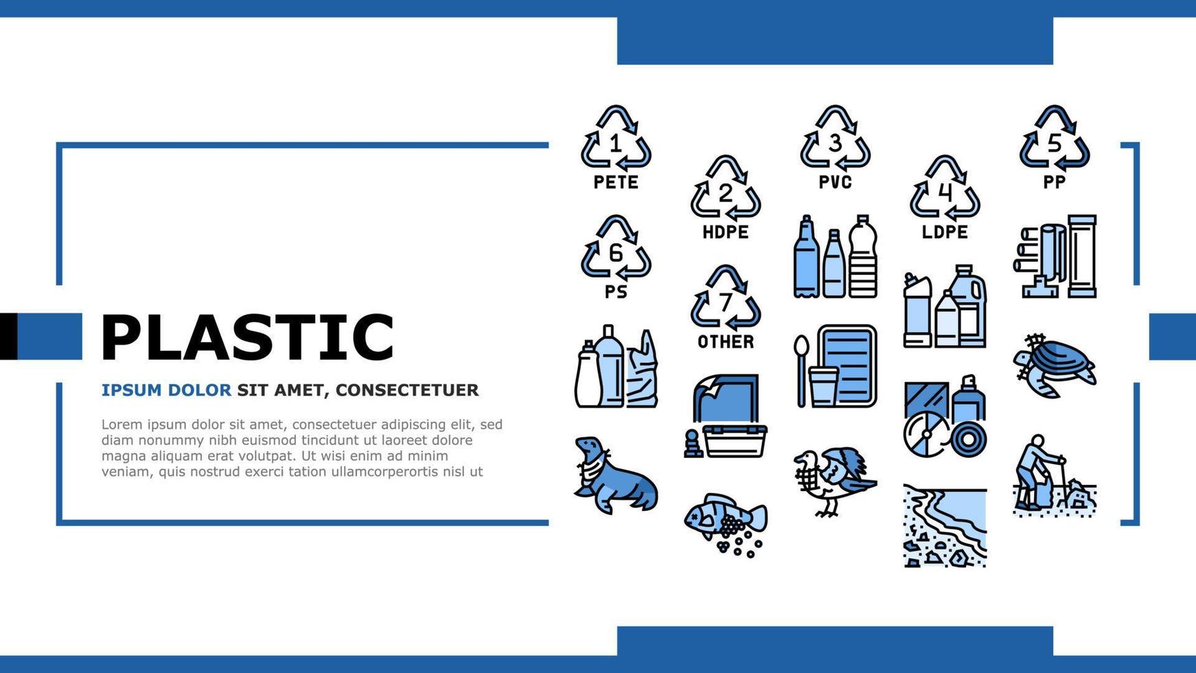 plastic verspilling natuur milieu landen hoofd vector
