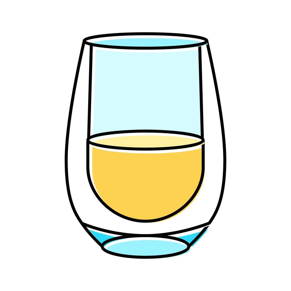 Champagne wijn glas kleur icoon vector illustratie