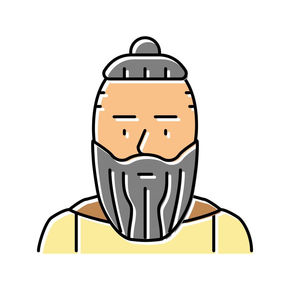 hoofd viking middeleeuws kleur icoon vector illustratie