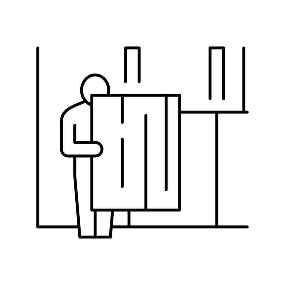 reparateur uitvoering osb plaat lijn pictogram vectorillustratie vector