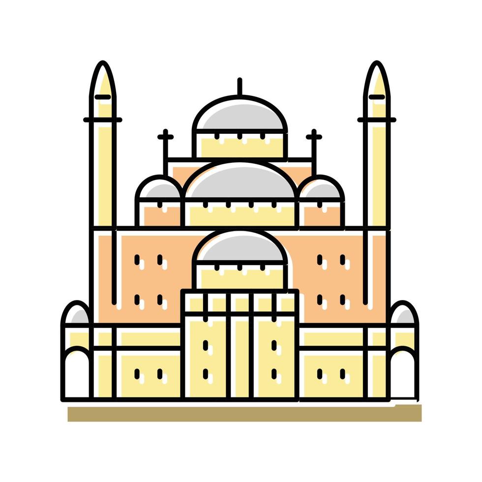 suleiman pasha moskee kleur pictogram vectorillustratie vector