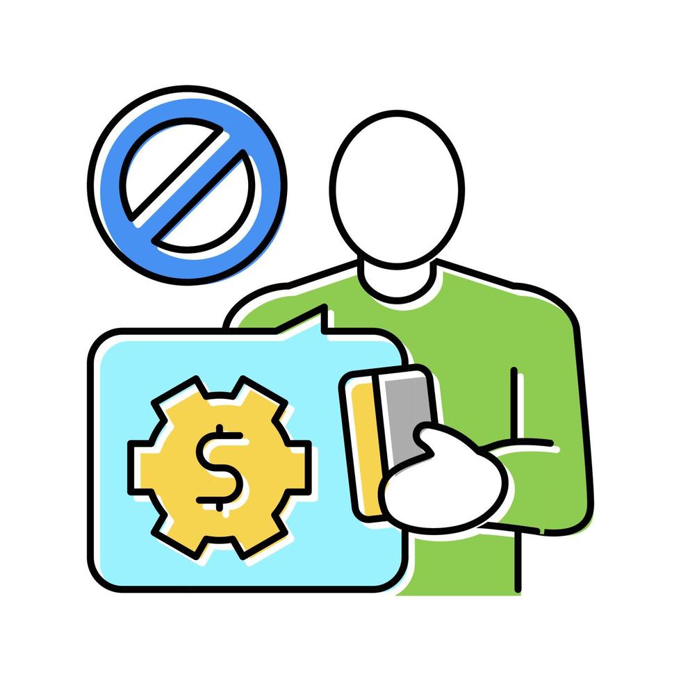 underbanked account kleur pictogram vectorillustratie vector