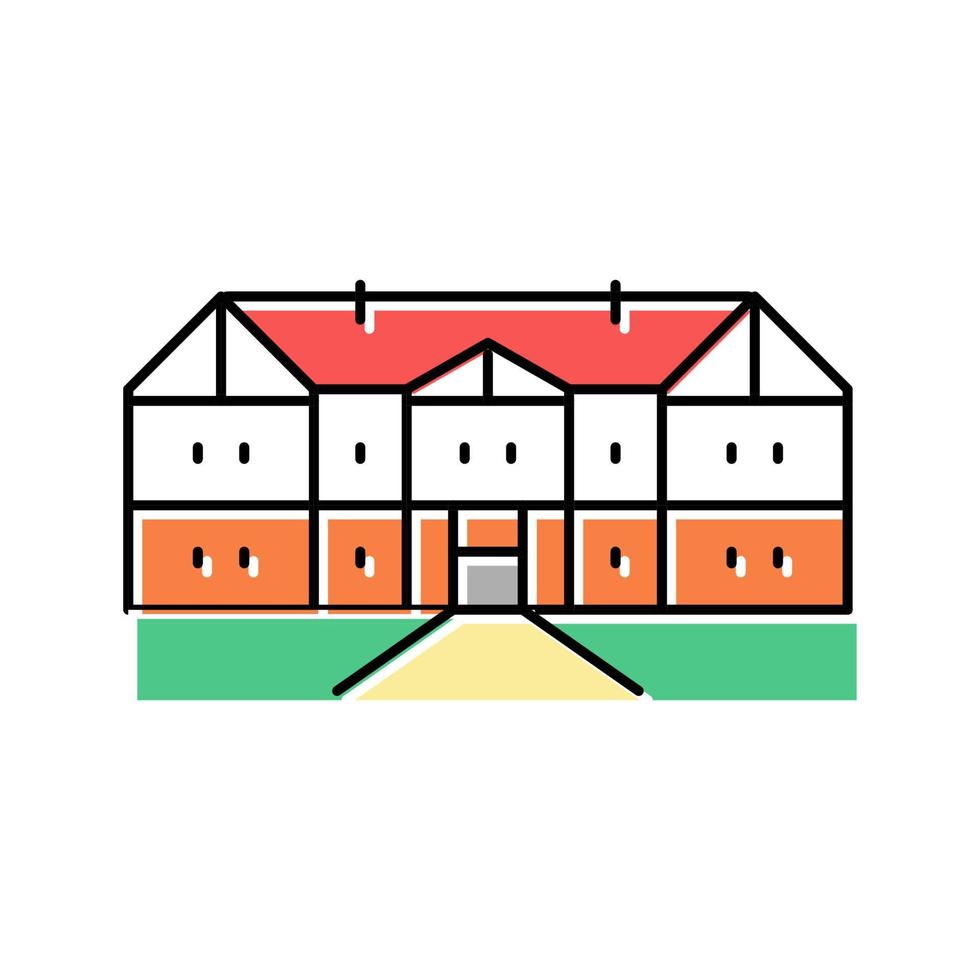 Tudor huis kleur icoon vector illustratie
