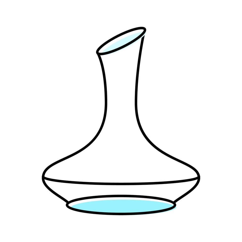 karaf alcohol wijn glas kleur icoon vector illustratie