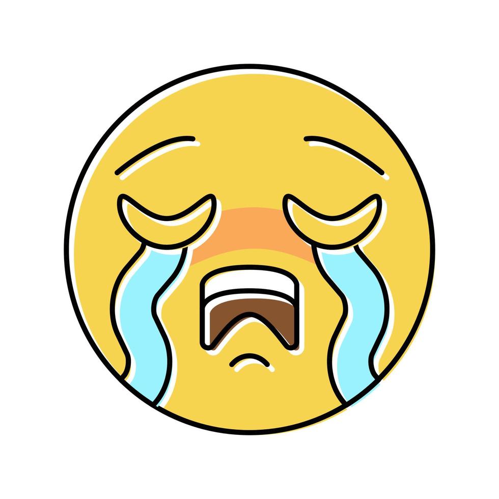 huilen emoji kleur icoon vector illustratie