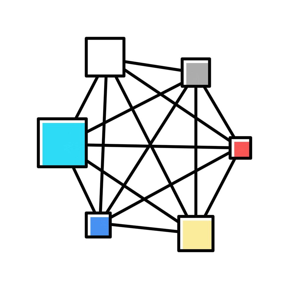 neuraal netwerk kleur pictogram vectorillustratie vector