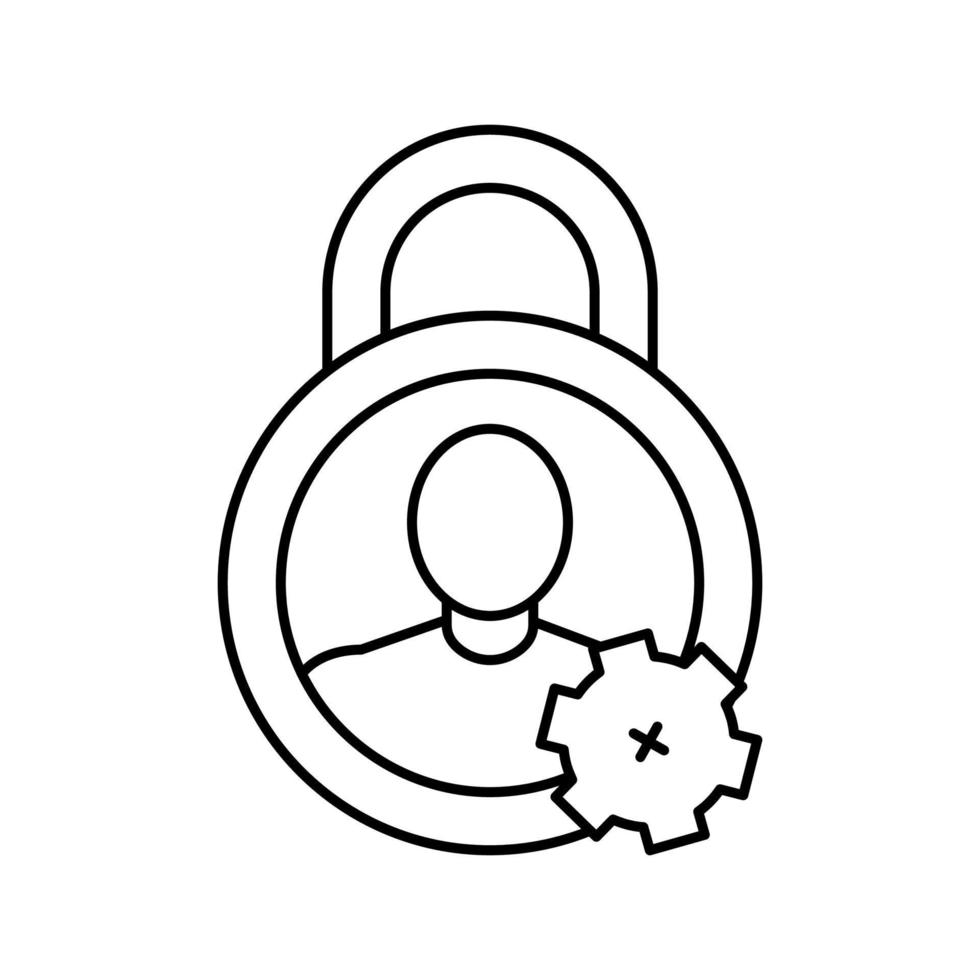 privacy hangslot lijn icoon vector illustratie