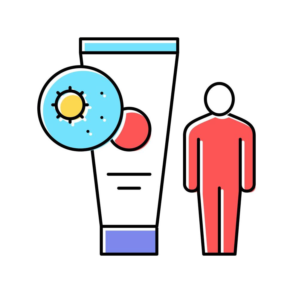 crème menselijke bescherming kleur pictogram vectorillustratie vector