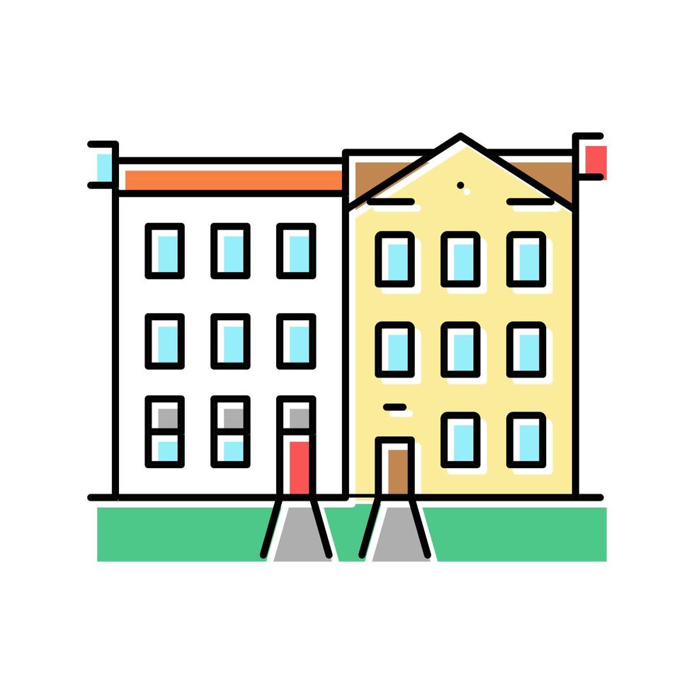 stadshuis huis kleur pictogram vectorillustratie vector