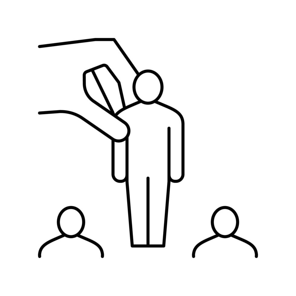 herschikking van werknemers lijn pictogram vectorillustratie vector