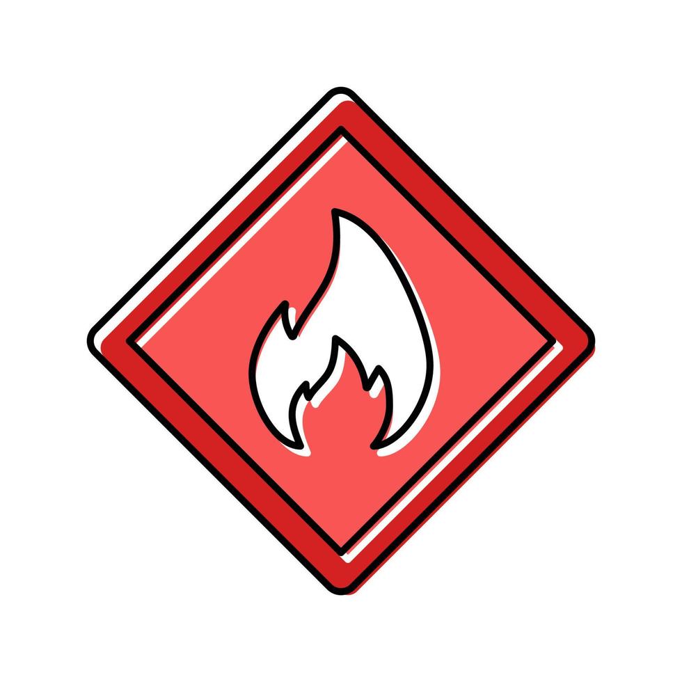 Gevaar brand kleur icoon vector illustratie