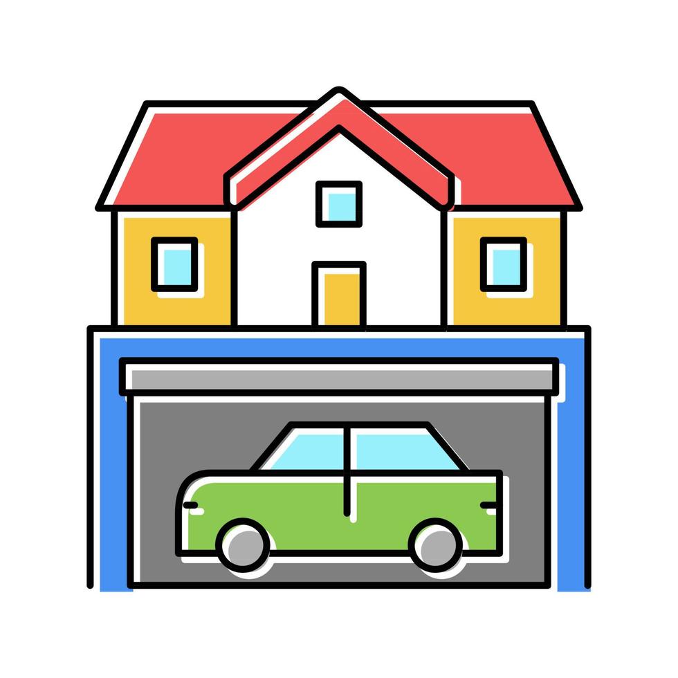 huis parkeren kleur pictogram vectorillustratie vector