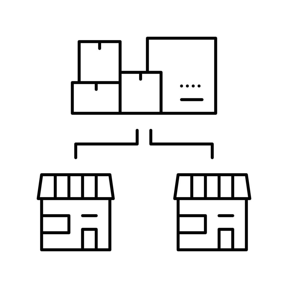 levering aan winkel pakketten lijn pictogram vectorillustratie vector