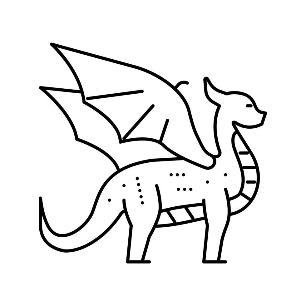 draak sprookje dier lijn pictogram vectorillustratie vector