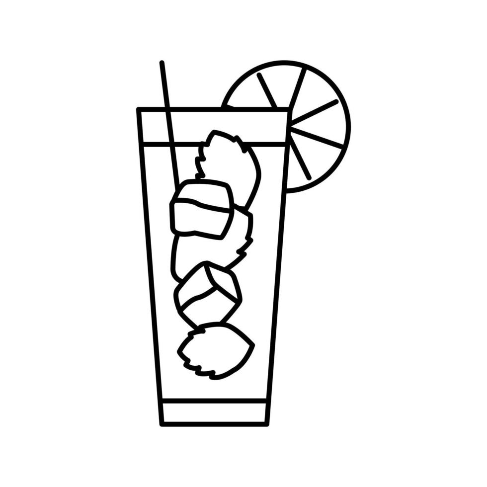 kosmopolitisch cocktail glas drinken lijn icoon vector illustratie