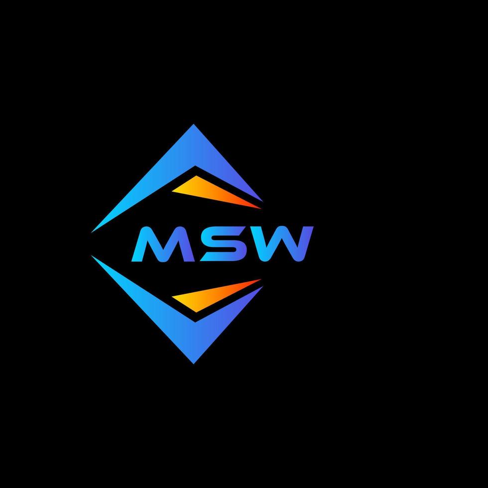 msw abstract technologie logo ontwerp Aan zwart achtergrond. msw creatief initialen brief logo concept. vector