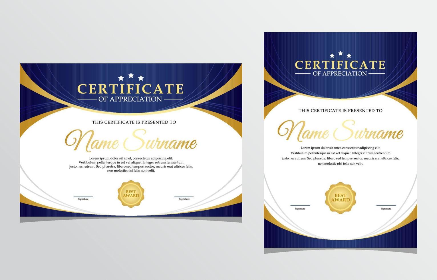 koel modern helling certificaat sjabloon vector