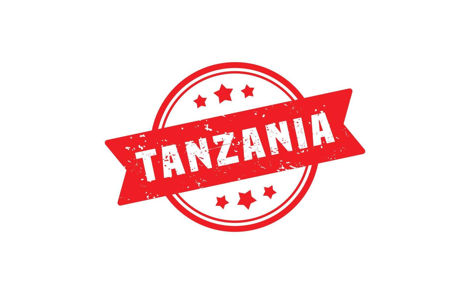 Tanzania rubber postzegel met grunge stijl Aan wit achtergrond vector