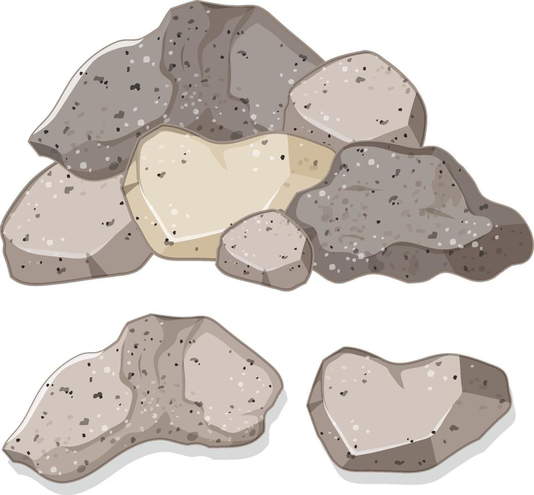 groep granieten stenen op witte achtergrond vector