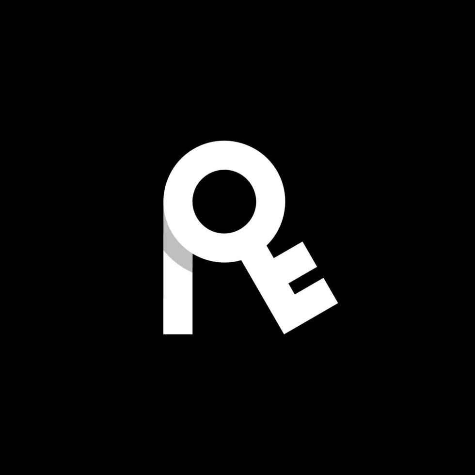 brief r sleutel monogram logo vector