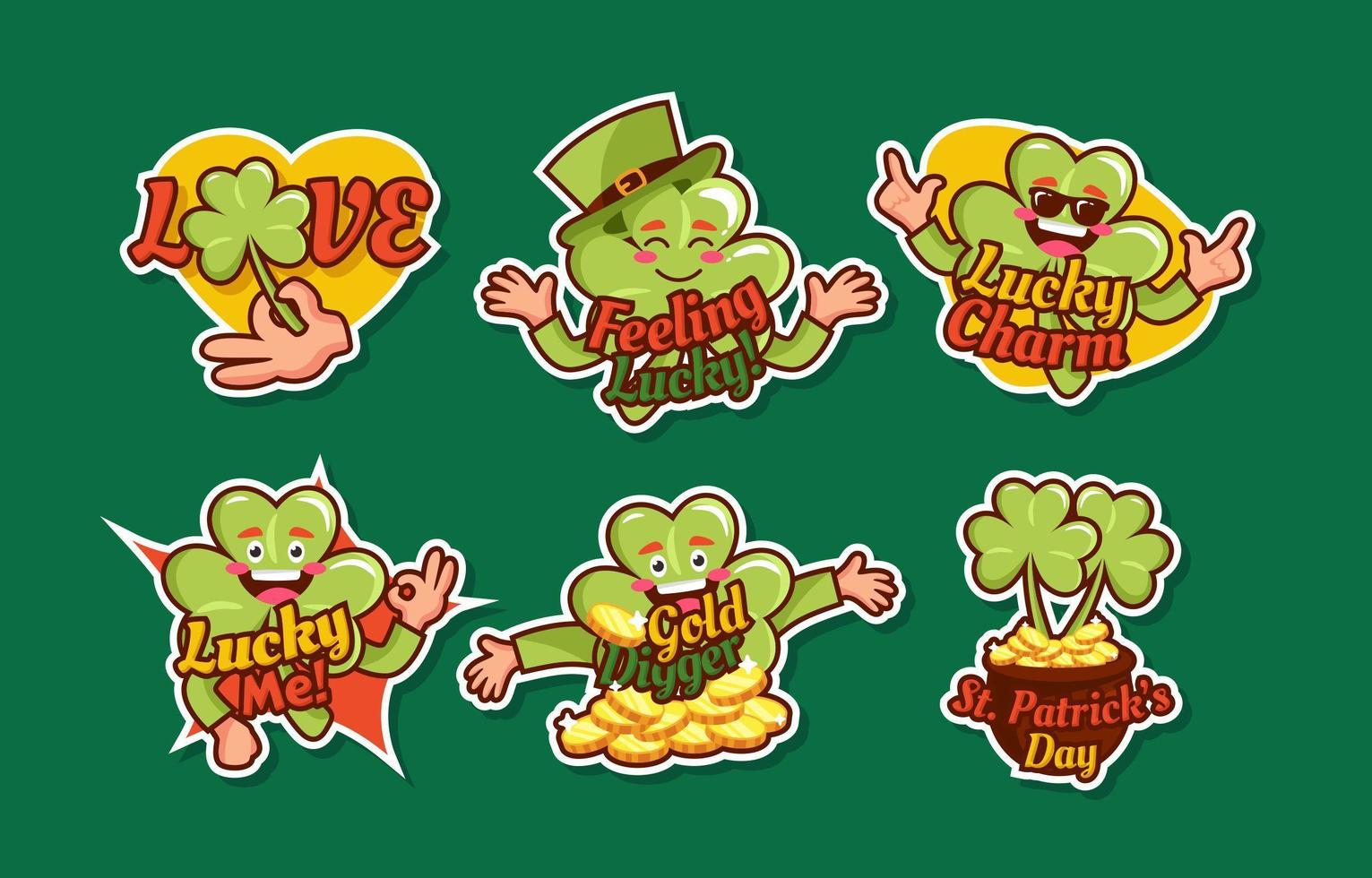 st. Patrick's Day klaver sticker vector