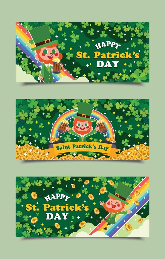 saint patrick's day leprechaun banner sjablonen vector