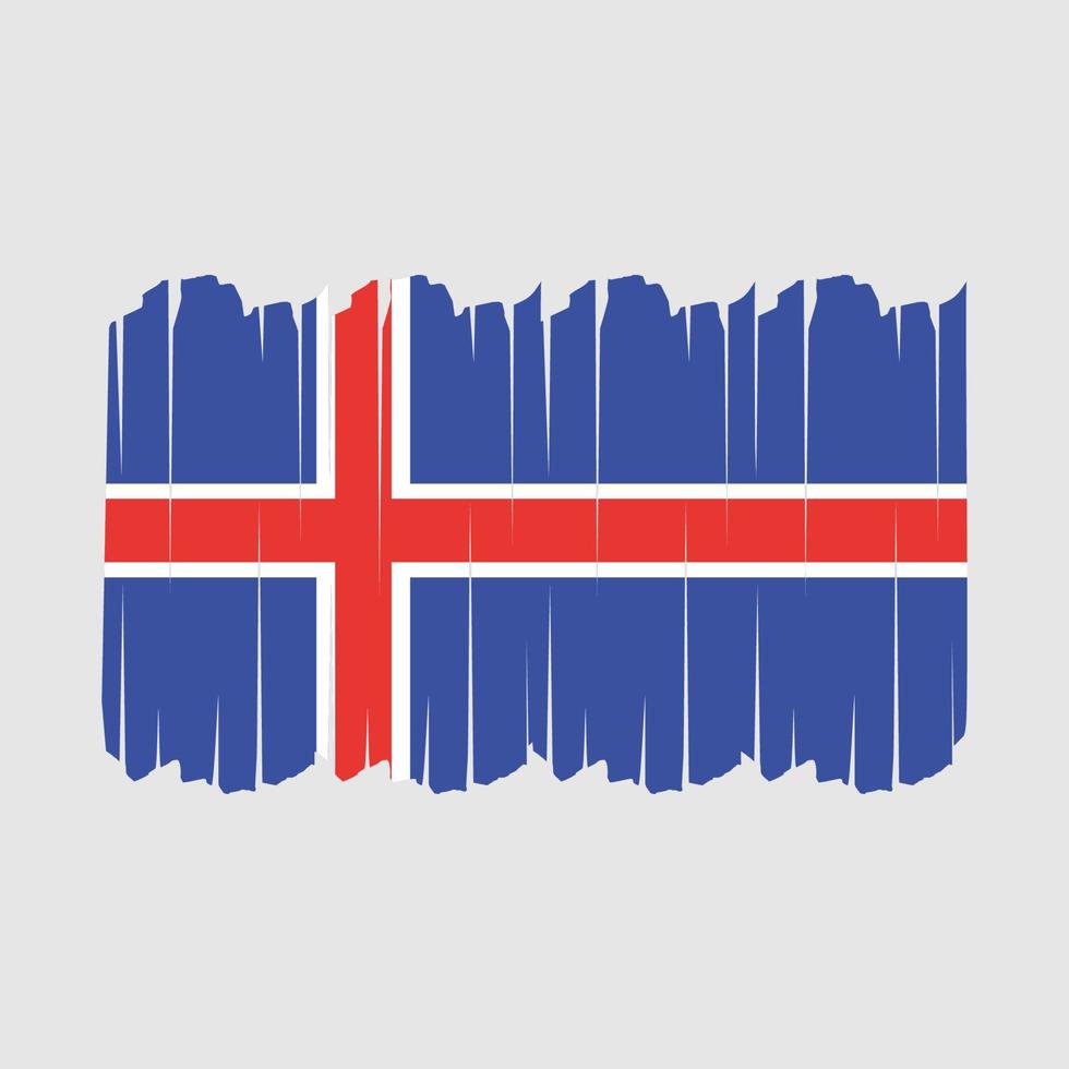 IJslandse vlag penseelstreken vector