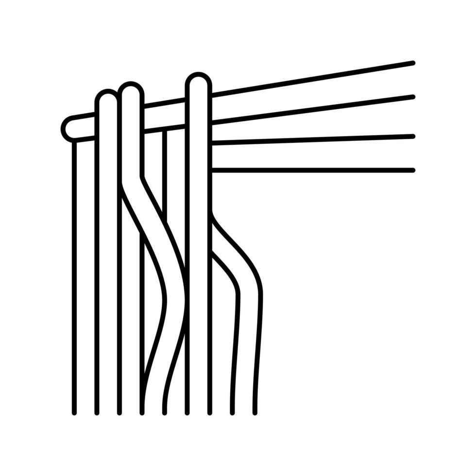noodle pasta lijn pictogram vectorillustratie vector