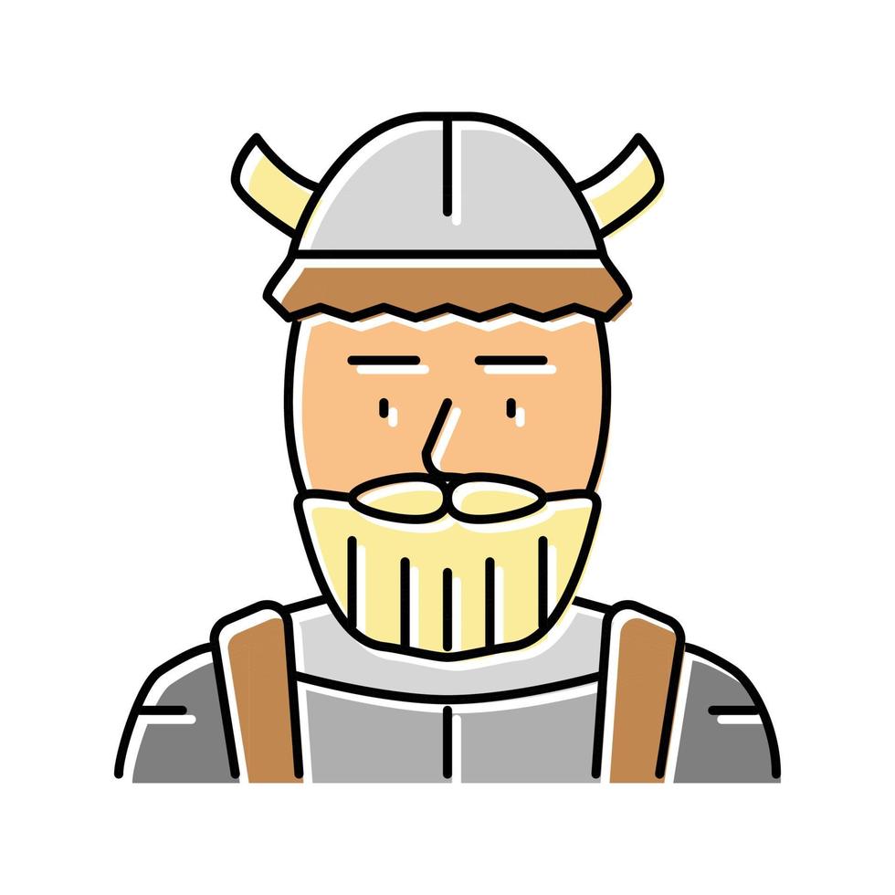 nordic viking middeleeuws kleur icoon vector illustratie