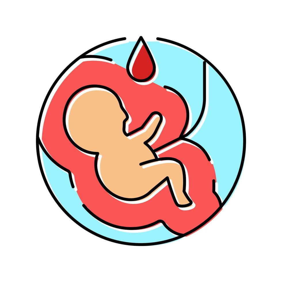 zwangerschap hiv transmissie kleur icoon vector illustratie