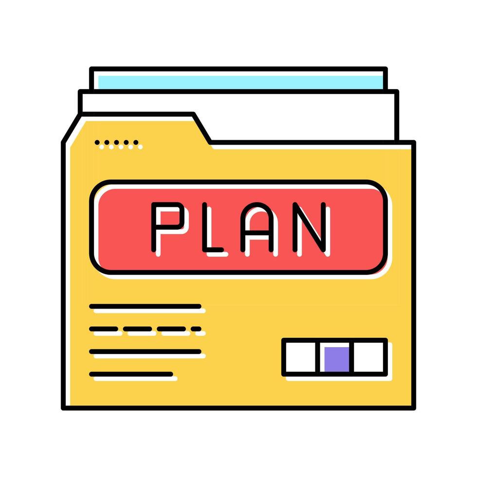 plan map kleur pictogram vector kleur illustratie