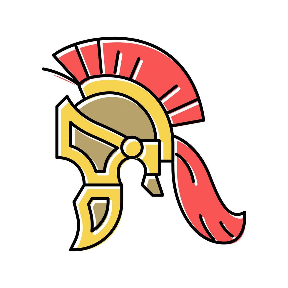 legioensoldaat helm oude rome kleur pictogram vectorillustratie vector