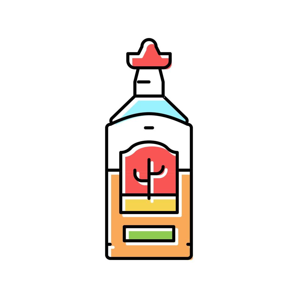 tequila alcoholische drank kleur pictogram vectorillustratie vector