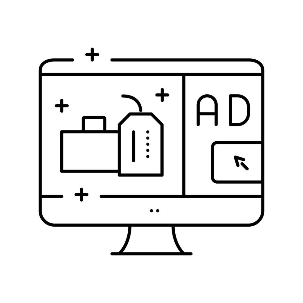 online reclame lijn pictogram vectorillustratie vector