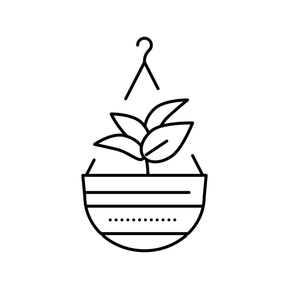 plant hanger lijn pictogram vectorillustratie vector