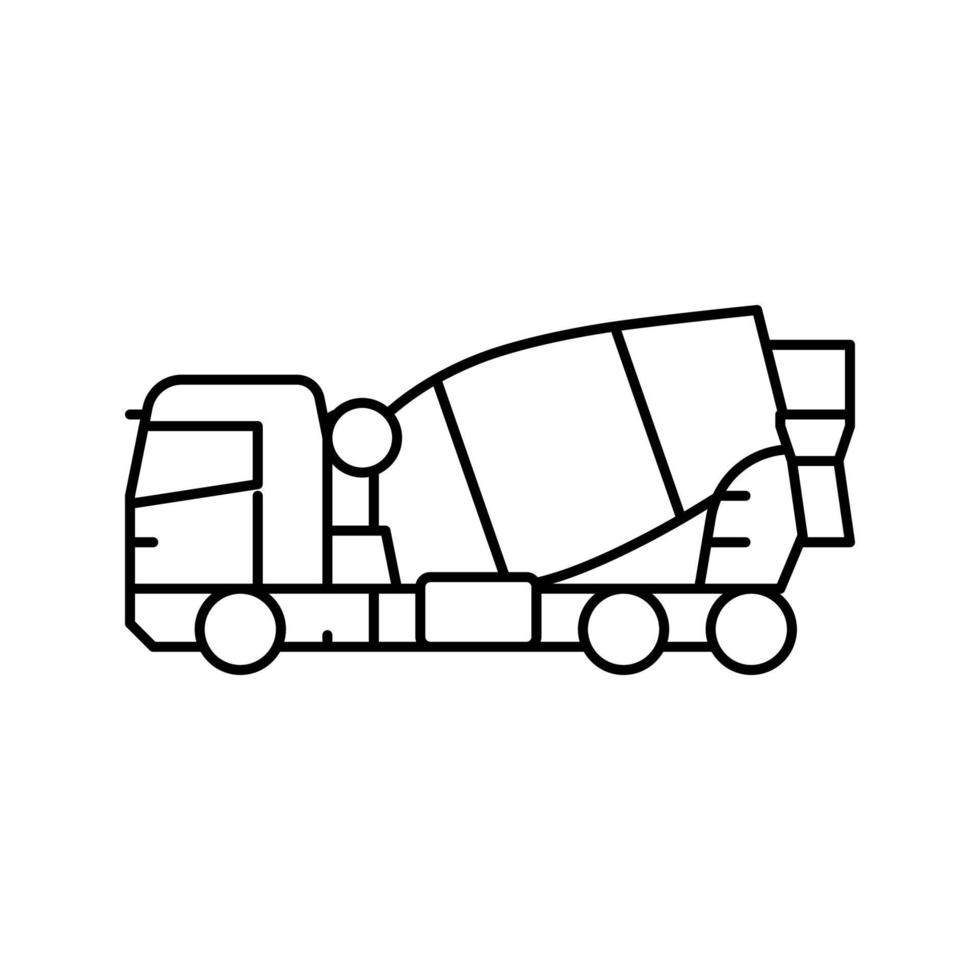 beton menger bouw auto voertuig lijn icoon vector illustratie