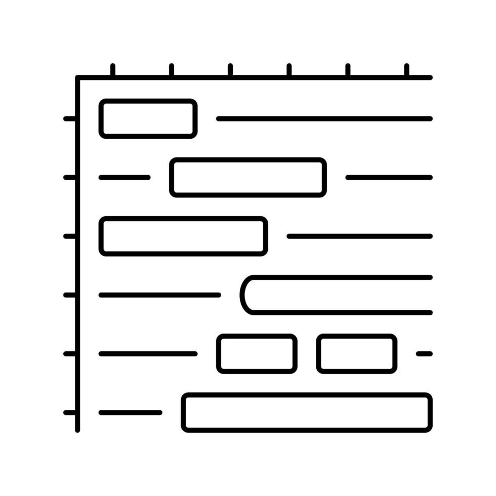 Gantt-diagram lijn pictogram vectorillustratie vector