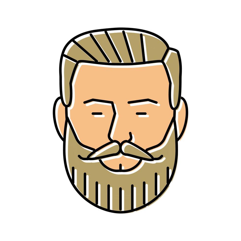 keizerlijk baard haar- stijl kleur icoon vector illustratie