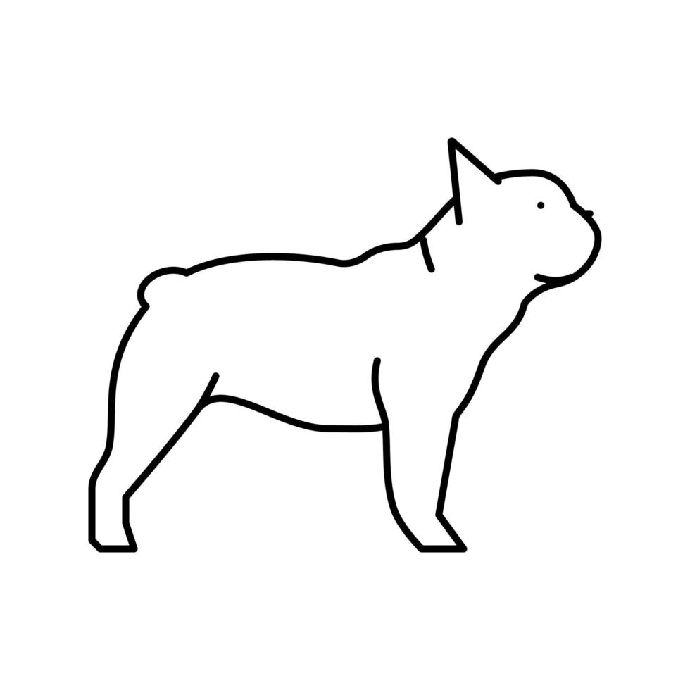 franse bulldog hond lijn pictogram vectorillustratie vector