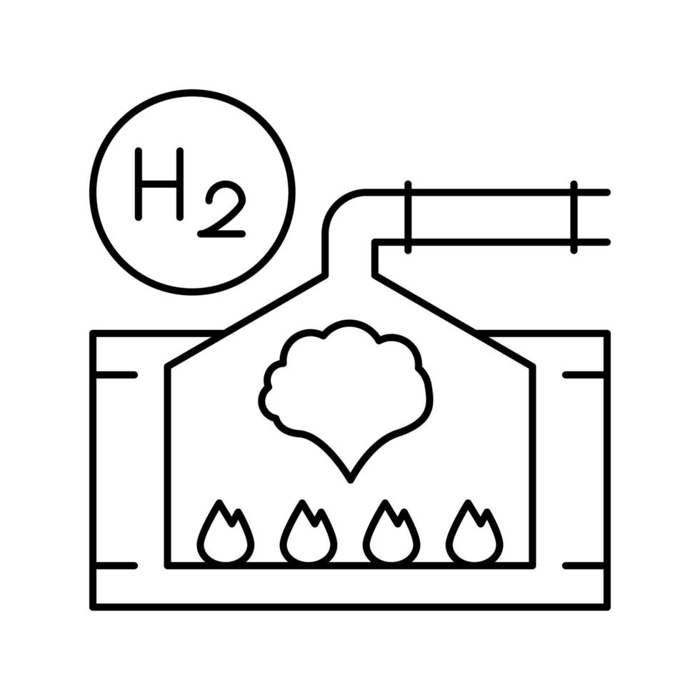 verwerking waterstof lijn pictogram vectorillustratie vector